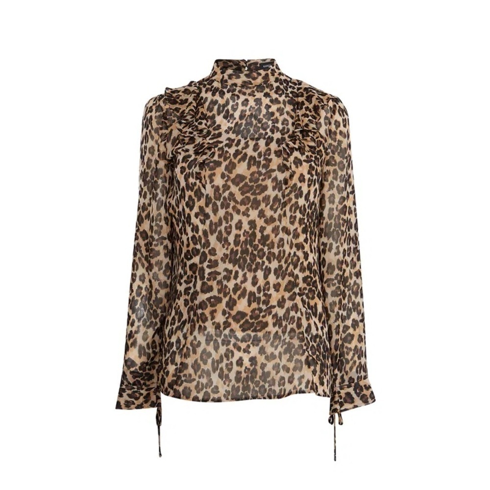 Karen Millan Ruffled Detail Leopard Blouse sz 10